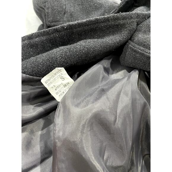 LOLA long gray peacoat trench coat Size S - Picture 6 of 11